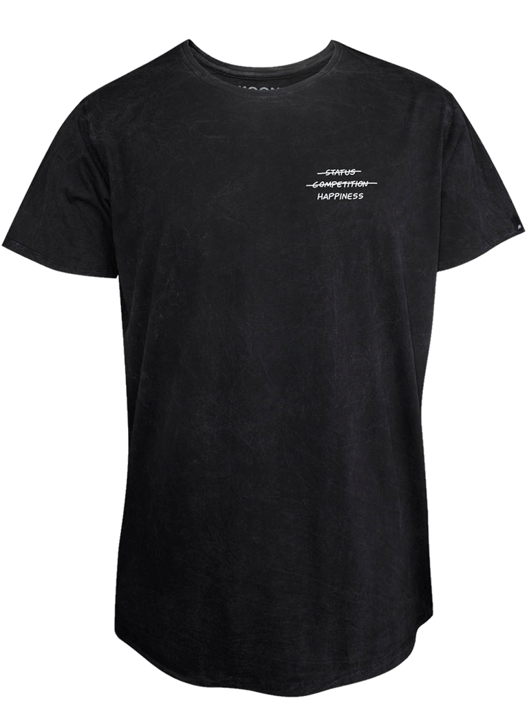 MEN T-SHIRT 2 BLACK WASH HAPPINESS