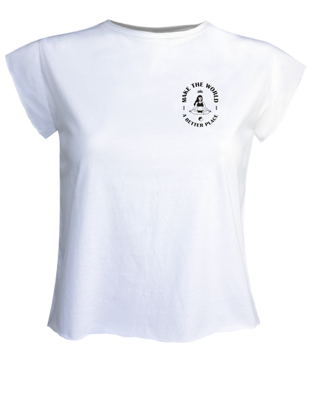 Women T-shirt Flow White Make The World A Better Place