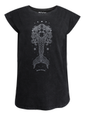 Women T-shirt Roll Black Wash Mermaid