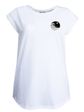 Women T-shirt Roll White Yin Wave