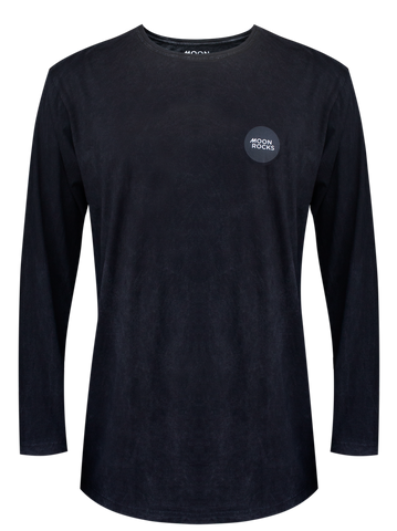 Men Long Sleeve T-Shirt Logo Bola Black Wash