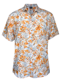 Men Shirt Hibiscus Orange