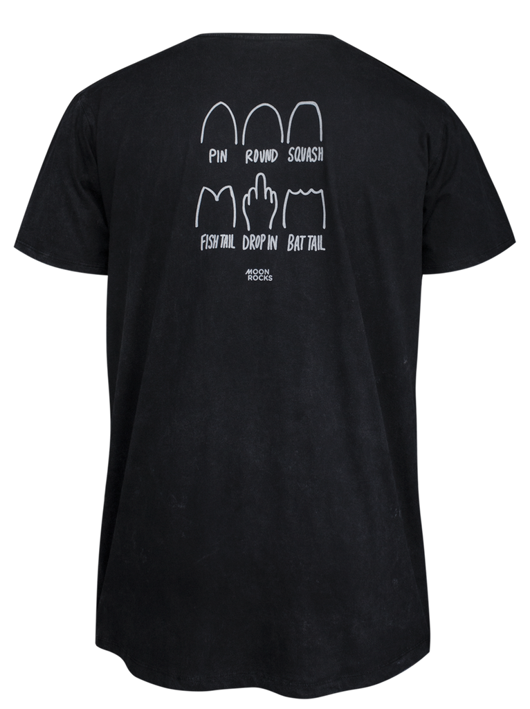 Men T-Shirt 2 Black Wash Tail Shapes
