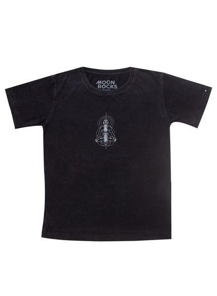 Kids T-shirt Black Wash Yogis