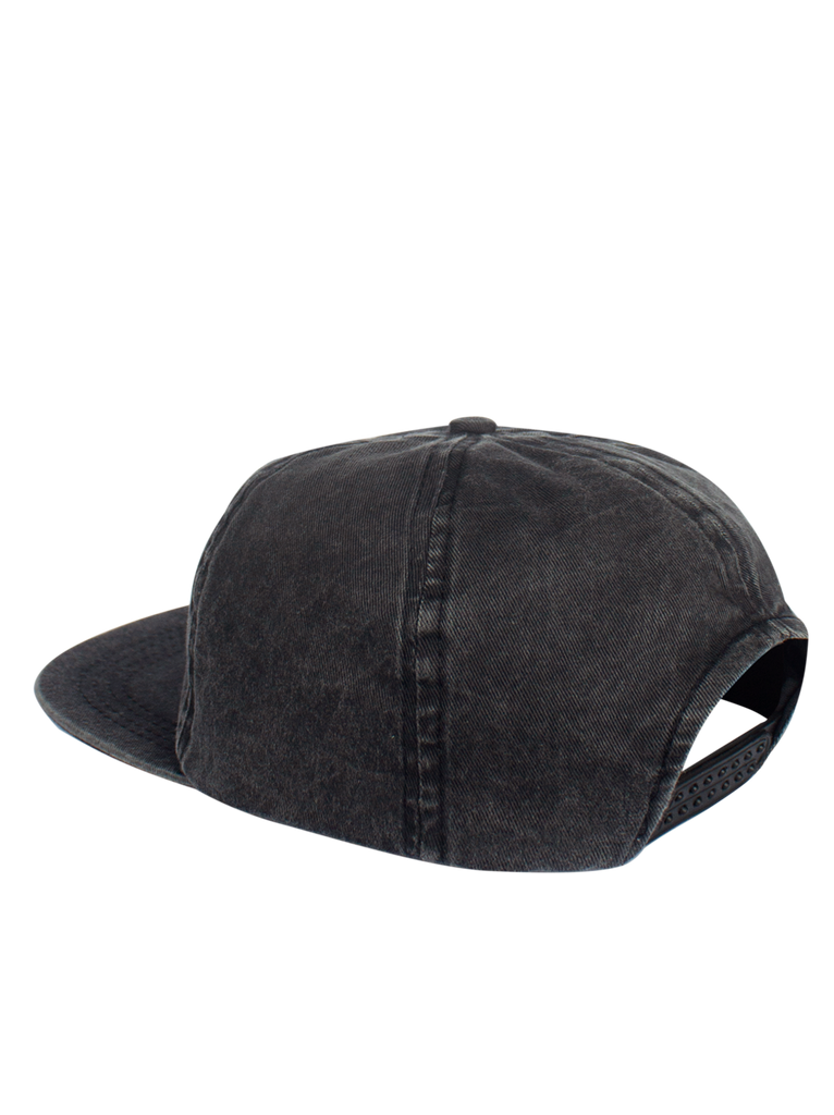 Cap Five Panel Logo Black Wash