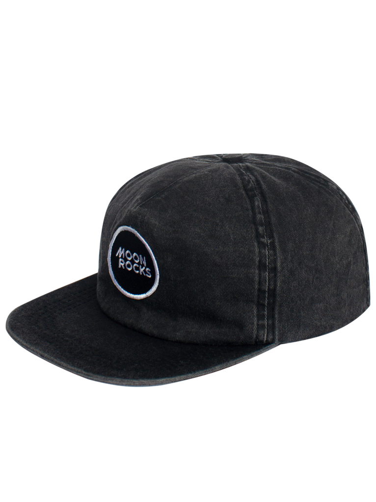 Cap Five Panel Logo Black Wash