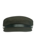 Captain Hat Leather Olive