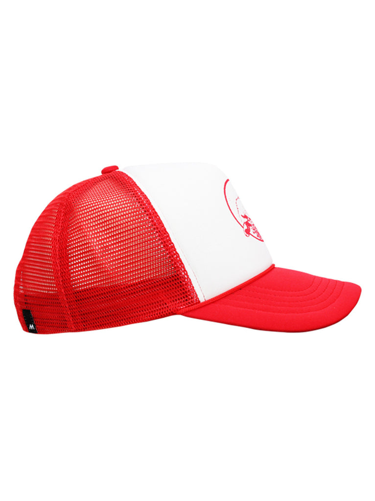 Trucker Cap Moon Surfer red & white