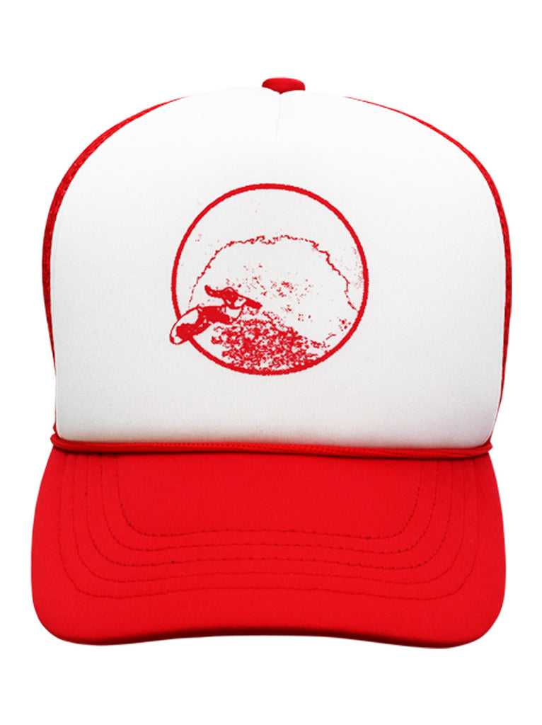 Trucker Cap Moon Surfer red & white