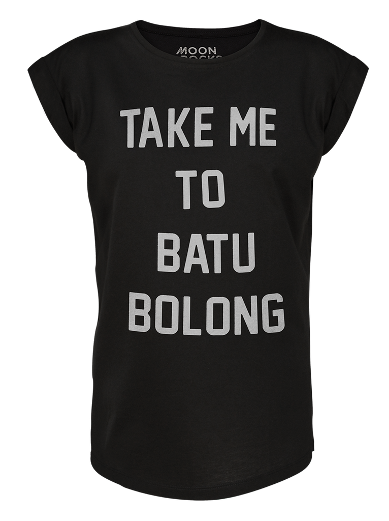 Women T-shirt Roll Black Batu Bolong