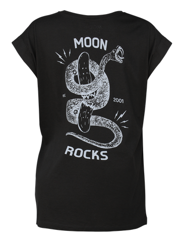 Women T-Shirt Roll Charcoal Moon Snake