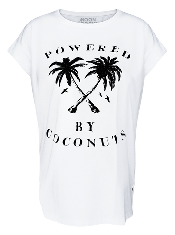Women T-shirt Roll White Coconut Power