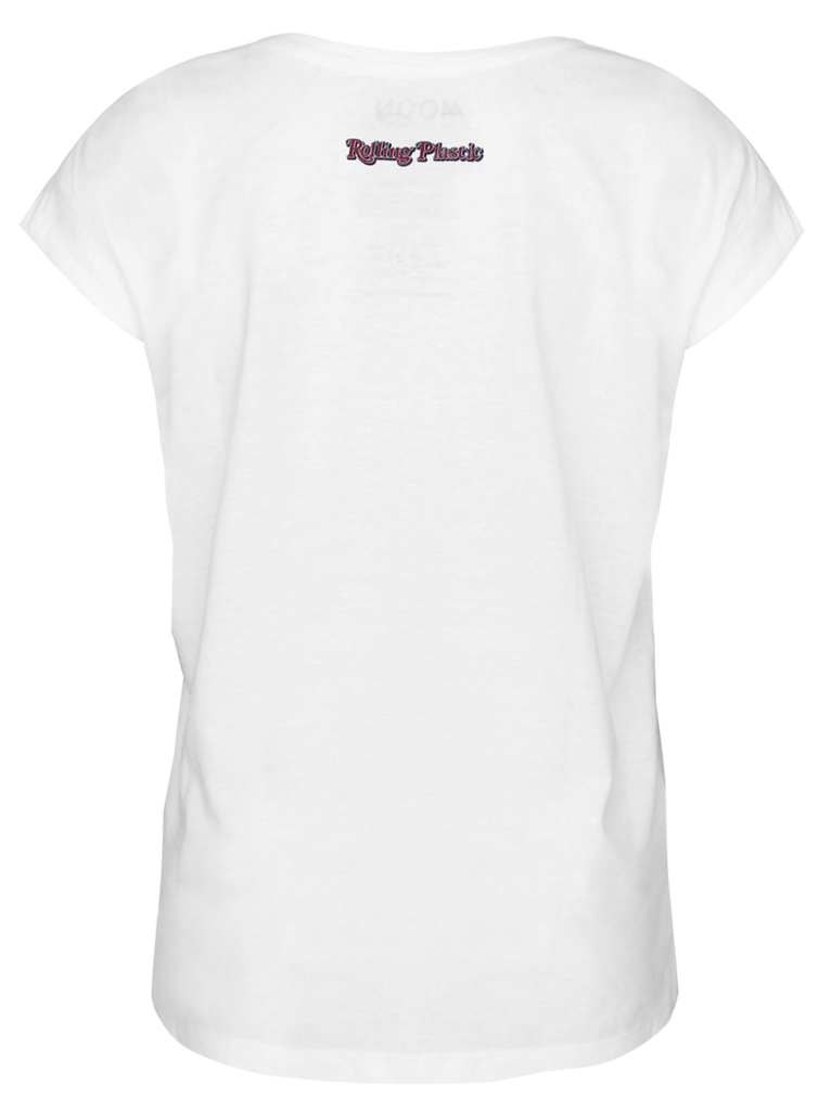 Women T-shirt Roll White Rolling Plastic