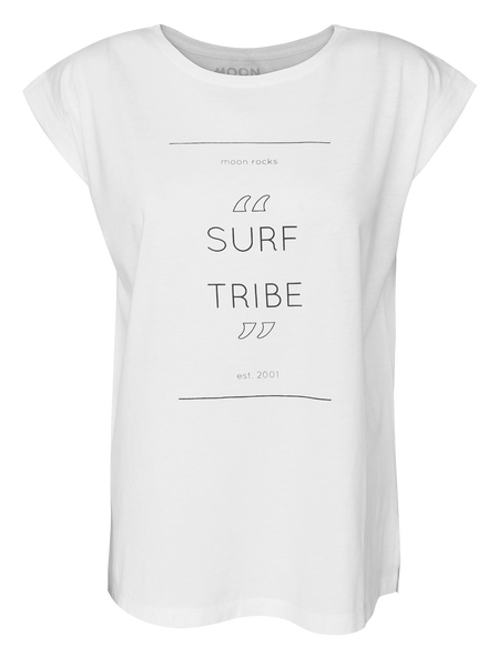 Women T-shirt Roll White Surf Tribe
