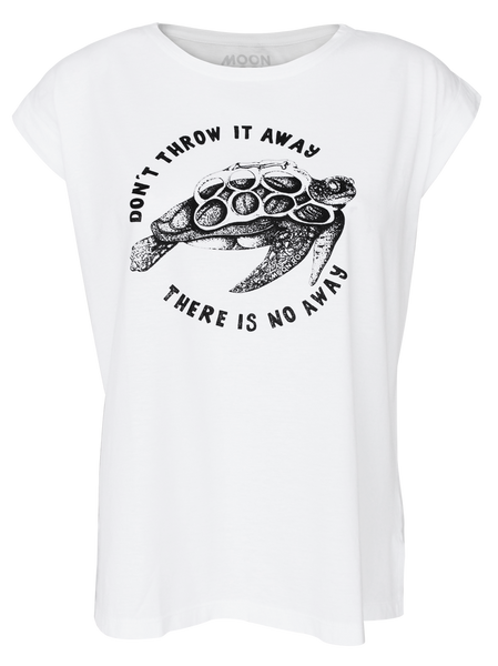 Women T-shirt Roll White Turtle