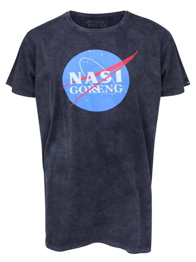 MEN T-SHIRT BLACK WASH NASA